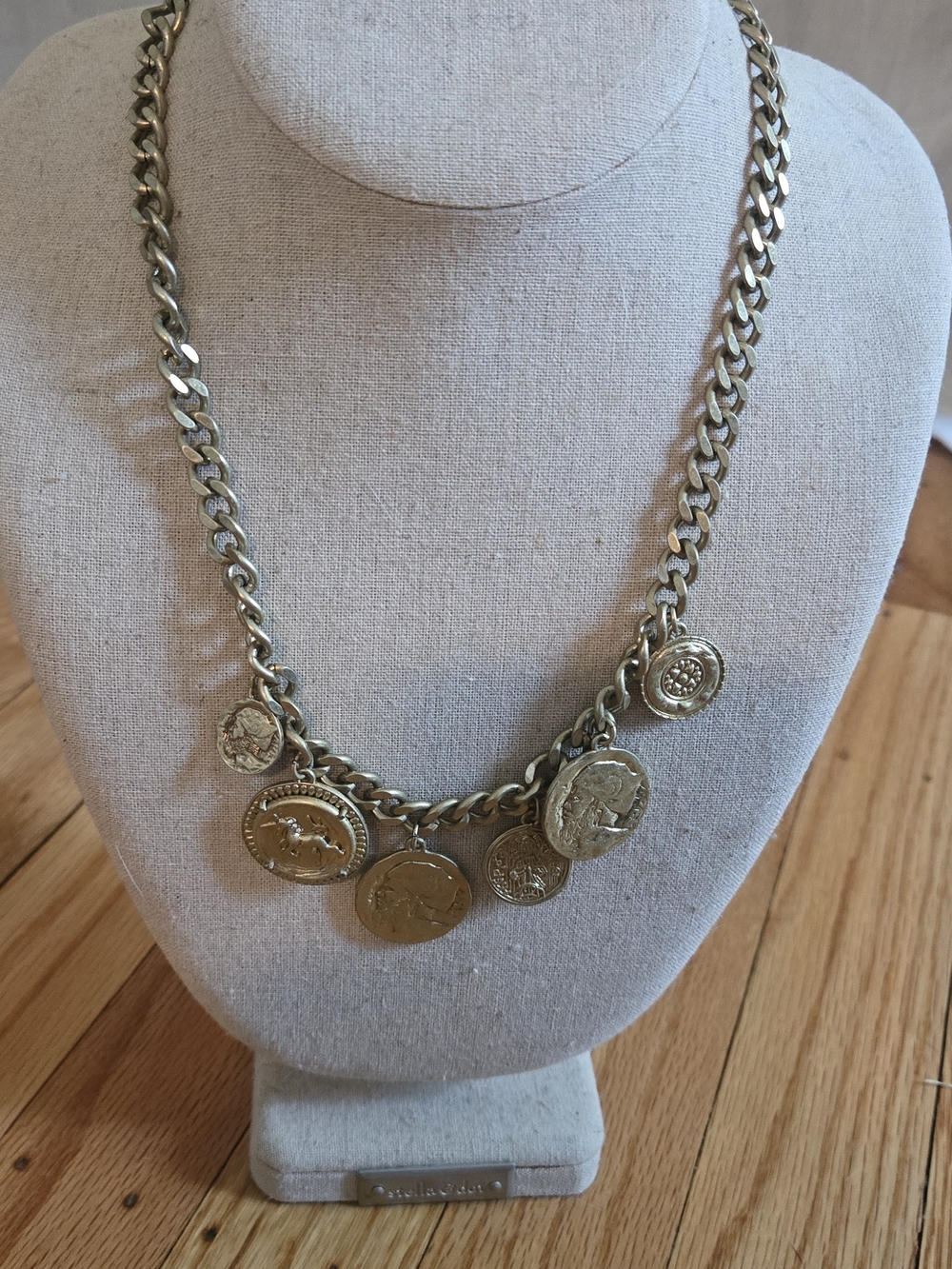 Stella & Dot Gold-Tone Coin Charm Necklace